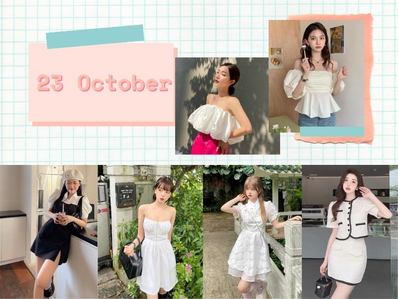 Gian hàng _23.october với các mẫu quần áo nữ tính (Nguồn: Shopee Blog)