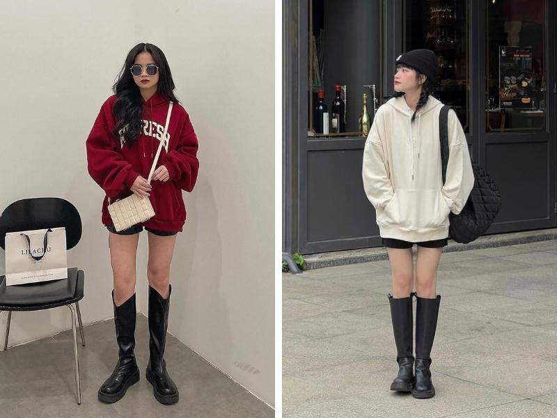 Đừng ngần ngại diện boot để outfit trông sành điệu hơn (Nguồn: Instagram @lilachu.str / Instagram @quynnhnga_)