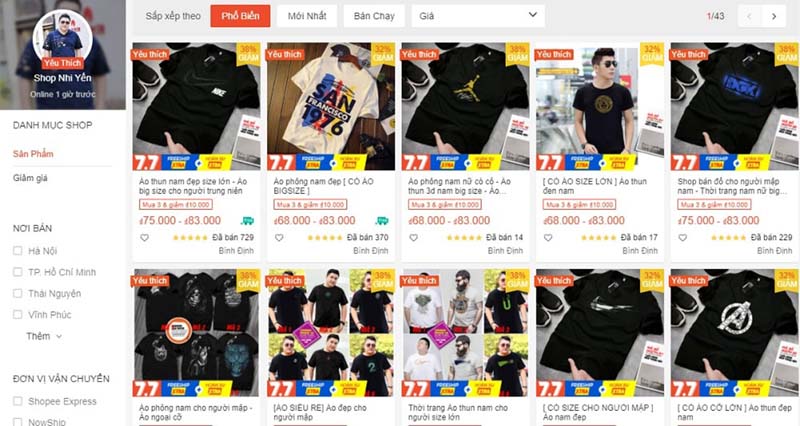 shop bán đồ big size đẹp trên Shopee