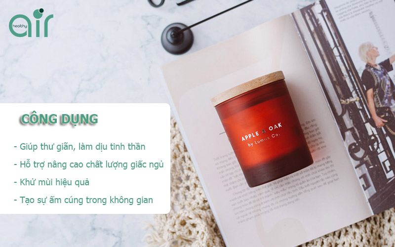 Nến thơm Apple & Oak hỗ trợ cải thiện sức khoẻ