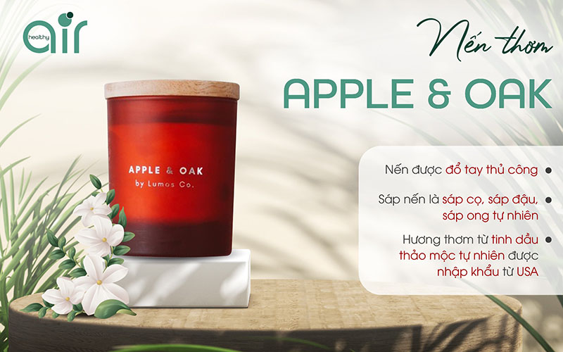 Nến thơm Apple & Oak hỗ trợ cải thiện sức khoẻ